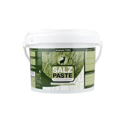 Vedierko so soľnou pastou s lanýžovou esenciou určené pre zver, balenie 2 kg, značka Salzpaste Trüffel.