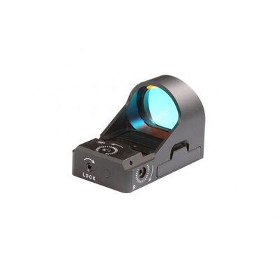 Kolimátor Delta Optical MiniDot HD 26 s červeným bodom 2 MOA, odolný voči spätnému rázu, vhodný pre krátke zbrane.