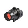Kolimátor Delta Optical CompactDot HD 28 s červeným bodom a montážou weaver, zobrazený z boku s viditeľnými ovládacími prvkami pre nastavenie jasu.