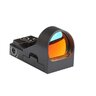 Kolimátor Delta Optical MiniDot HD 26 s červeným bodom a odolnou konštrukciou, zobrazený z boku s viditeľnými ovládacími prvkami na nastavenie jasu a pozície bodu. Má moderný dizajn a šošovku s antireflexnou úpravou.