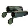 Ďalekohľad Delta Optical Forest II 8x42 so zelenou pogumovanou konštrukciou a otvorenými krytmi objektívu.